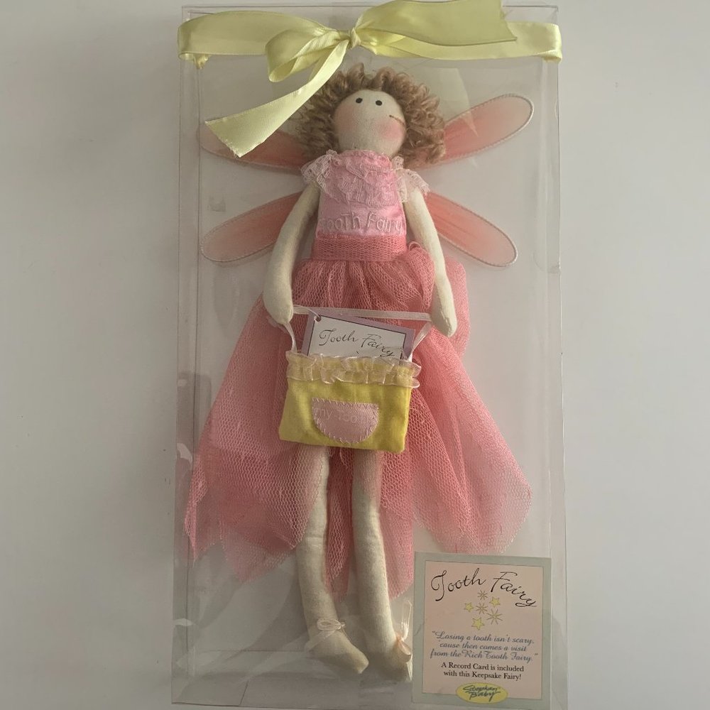 EUC Stephen Baby Tooth Fairy Doll With Record Card And Pouch